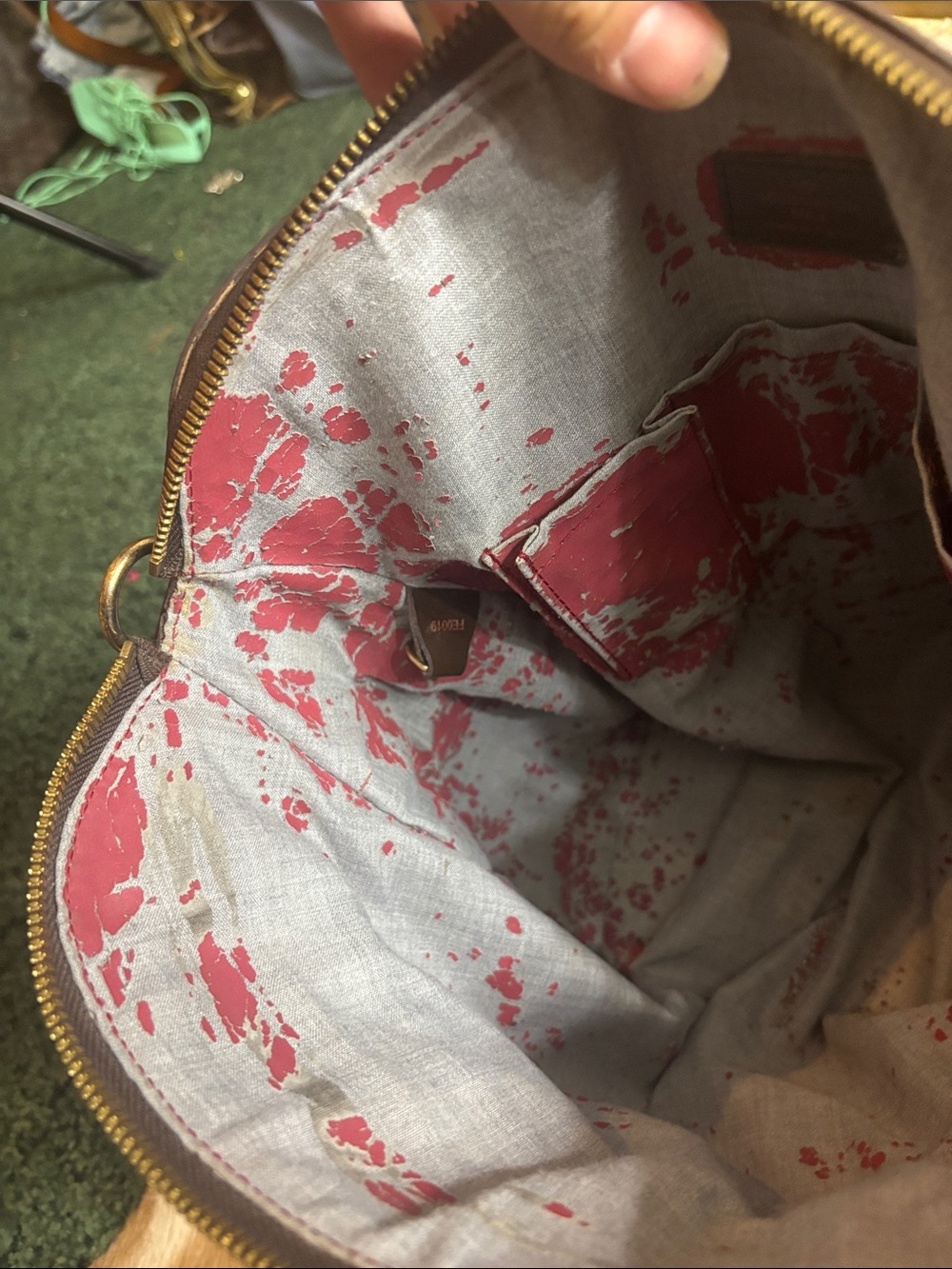 Large leather checkered gm sized bag - Picture 12 of 14